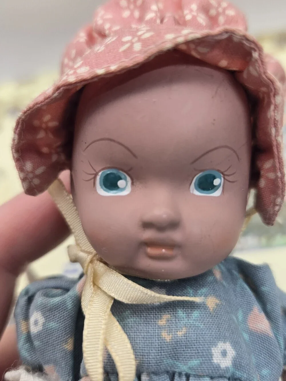 Vintage Bisque Porcelain Topsy Turvy Doll American Folk Art Floral Polka Dot